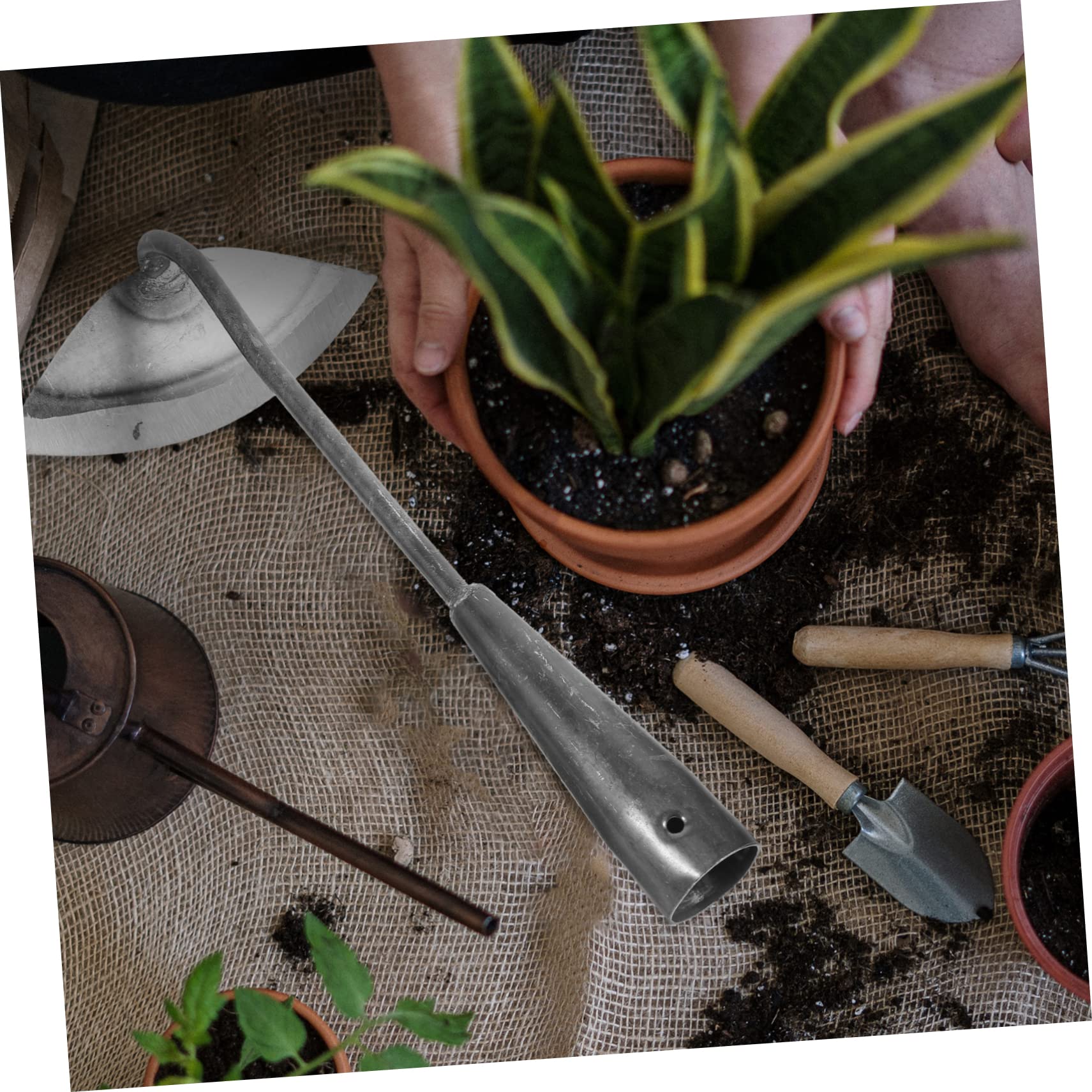 Rastrillo de pala de deshierbe pequeña azada de mano herramienta de jardinería azada de jardinería de acero jardineria jardinerad Excavar azada vegetal manejar azada Acero carbono Gogogmee