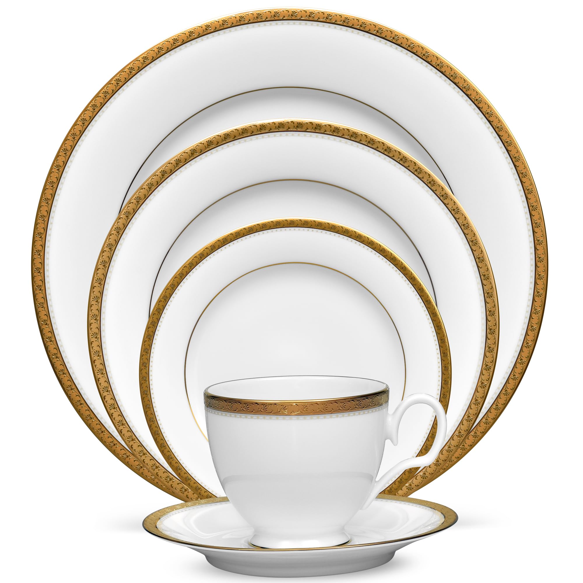 Service de table Noritake Charlotta Gold 5 pièces idée cadeau idéale pour pendaison de crémaillère
