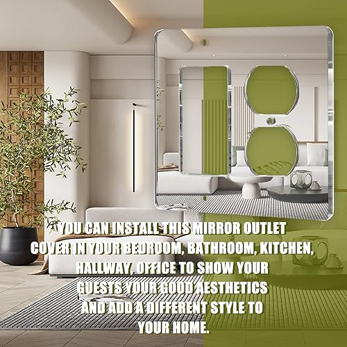 Miniatura 57 de Placas de interruptor de luz de espejo, cubiertas de salida de placa de pared duradera, placas de interruptor de espejo de acrílico y cubiertas