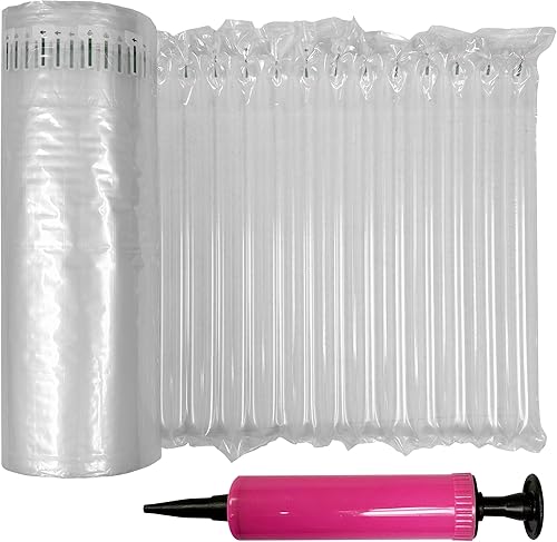 Rollo de envoltura inflable de burbujas de 10 pulgadas x 144 pies, incluye bomba gratis, almohadas de aire grandes y resistentes para envío,
