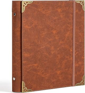 Leather Photo Album 4x6, Vintage Photos Albums with 30 Writing Paper Photo Book for Family Travel Wedding Graduation Anniversary Baby Vacation Brown