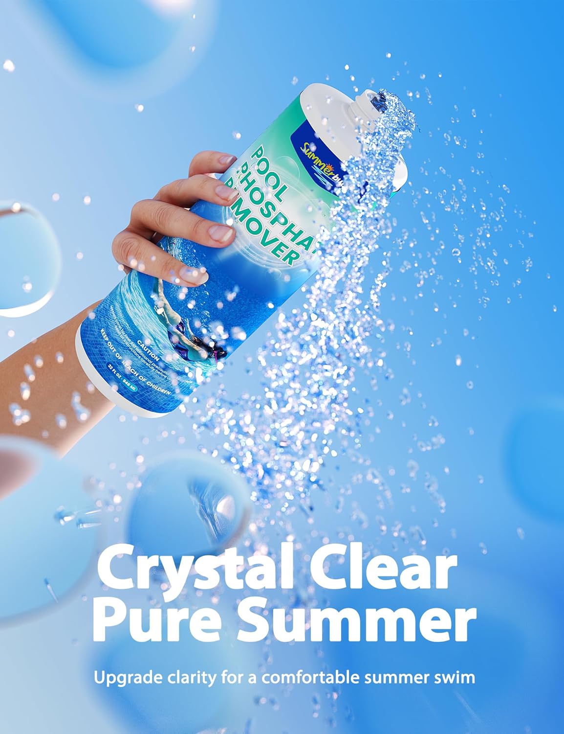 Pool Phosphate Remover,Advanced Phosphate Removal Pool Formula-Perfect for Swimming Pool Treatment to Make Your Pool Phosphate Free