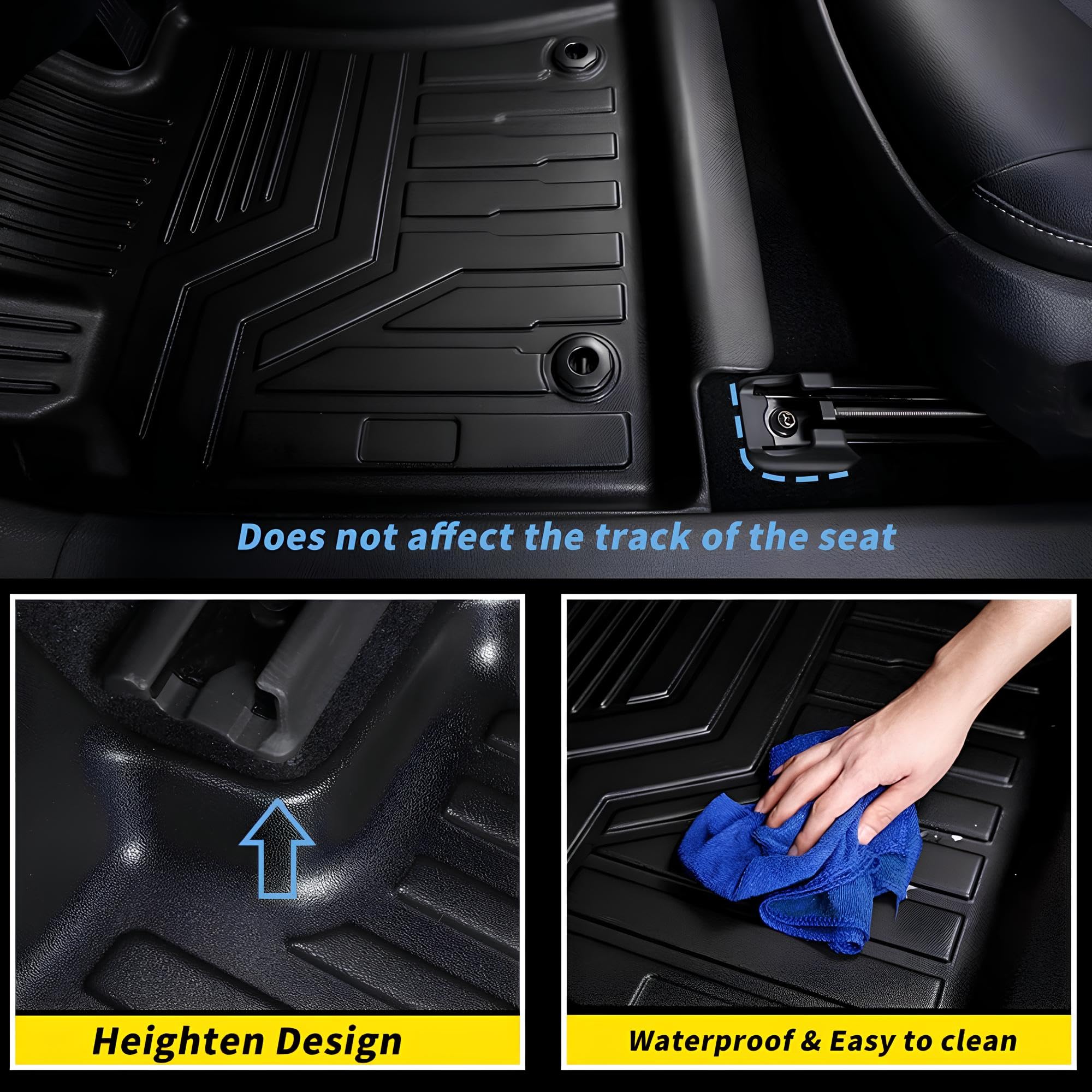 KELCSEECS Tappetini Auto In TPE Per Toyota Camry 2018-2024 (Non Ibrido/AWD) – Set Completo 4 Pezzi + Fodero Bagagliaio, Antiscivolo E Impermeabile