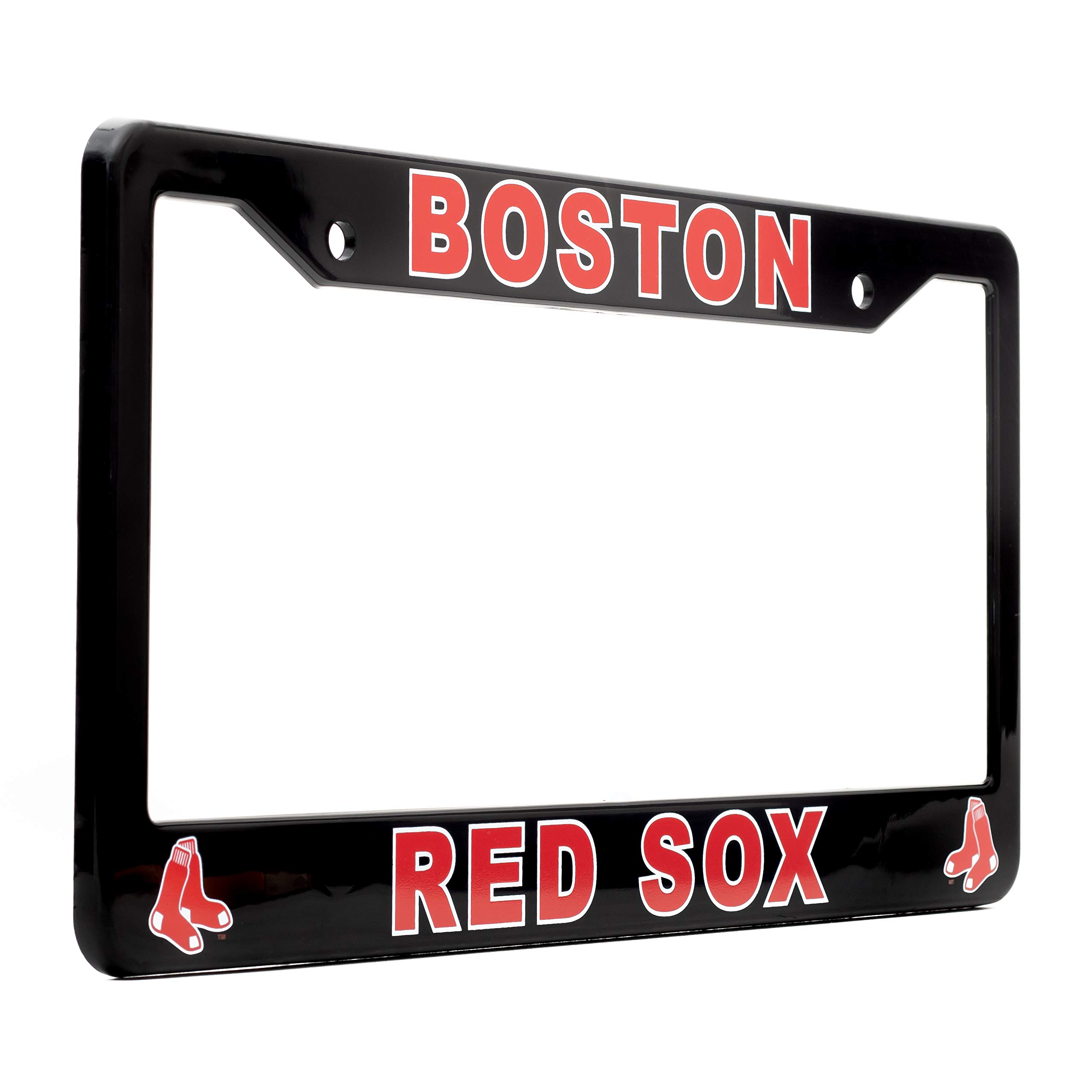 EliteAuto3K License Plate Frame Cover for Boston Red Sox Fans – Black – 12.25” x 6.25” - Ideal Gift for Sports Fans & Supporters – Slim Design