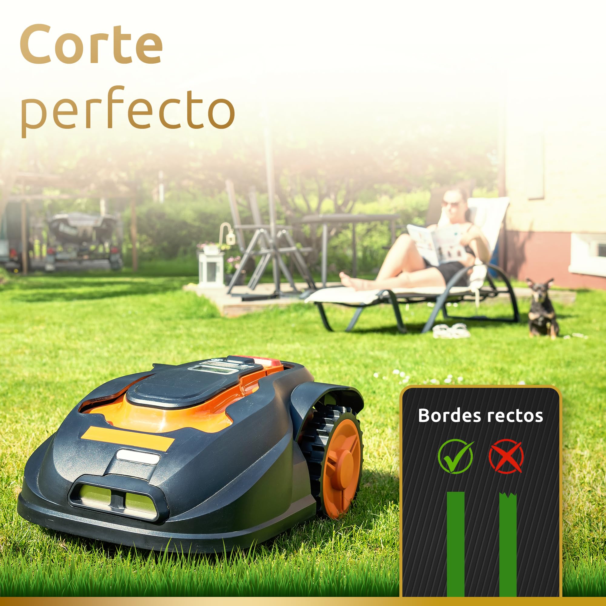 ECENCE 60 Cuchillas Robot Cortacésped de Titanio Acero Inoxidable Compatible con Husqvarna Automower Gardena McCulloch Rob Flymo Yardforce Matrix Grizzly Brast + Tornillos