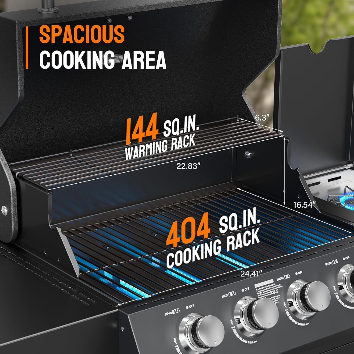 Stainless Steel 4-Burner Propane Gas Grill with Side Burner