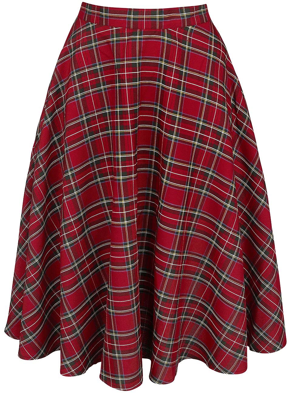 Hell Bunny Women's Red Irvine 50S Tartan Circular Skirt Xxl