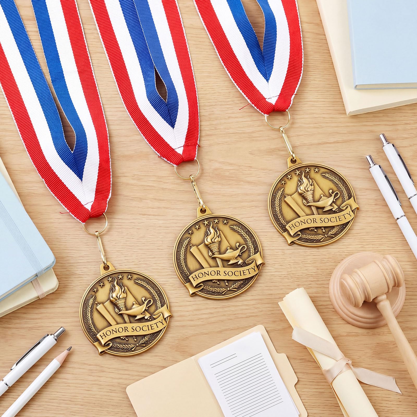 AmazingSpark 30/50/100 5,1 cm Metall Abschlussmedaillen Bulk mit Nackenband Gold Ehrenanerkennung Gewinner Medaillen Trophäe Preis Geschenk für Abschlusszeremonie Veranstaltung Wettbewerb