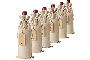 Reusable Burlap Wine Bags for Bottles -12 Pack