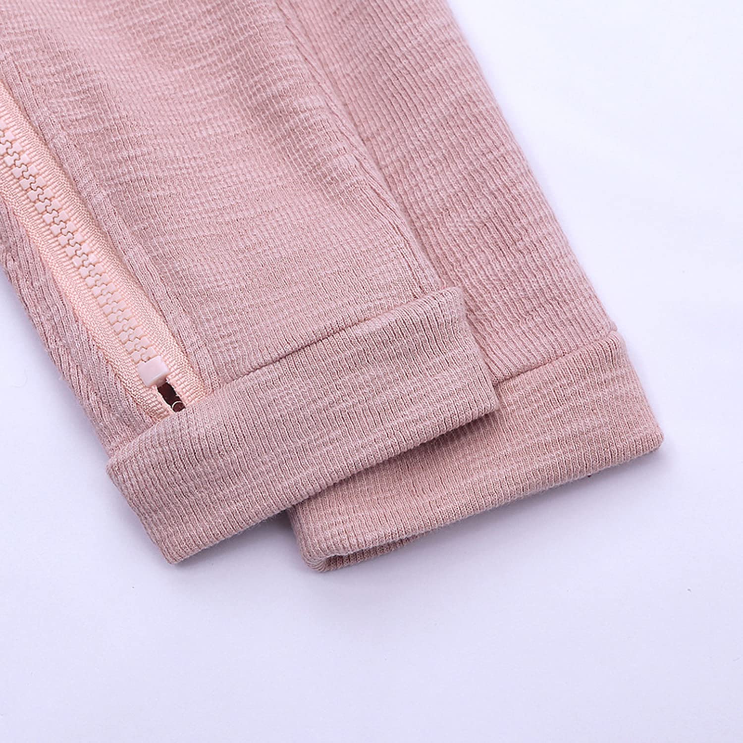 Maluch Unisex Baby Onesies Bawełniane Pajacyki Ucho Królika Z Długim Rękawem Zipper Romper Bunny Piżamy dla 0-18M Dziecka