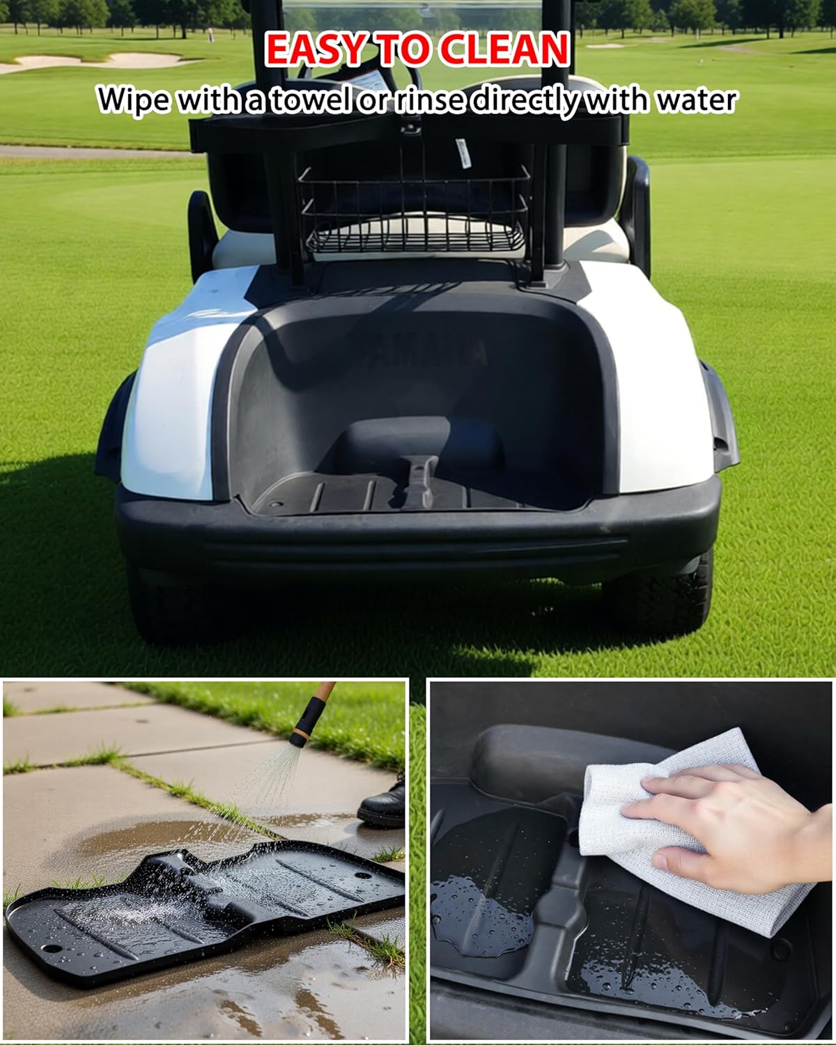KEWISAUTO Bag Well Mat for Yamaha G29 Golf Carts Accessories,Full Coverage Rear Cargo Liner Bagwell Mat Rubber Slush Liner Insert for Yamaha Drive2 G29 Golf Cart, All Weather Protection