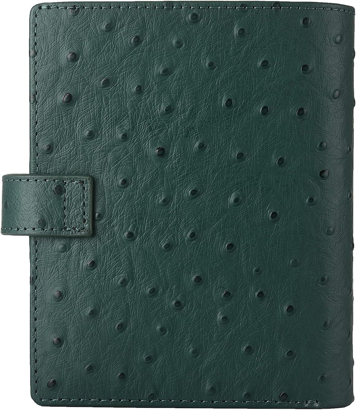 7Felicity Budget Binder,Leather Rings Planner, 6-Ring Pocket Organizer Notebook Cover (Ostrich-Dark Green)