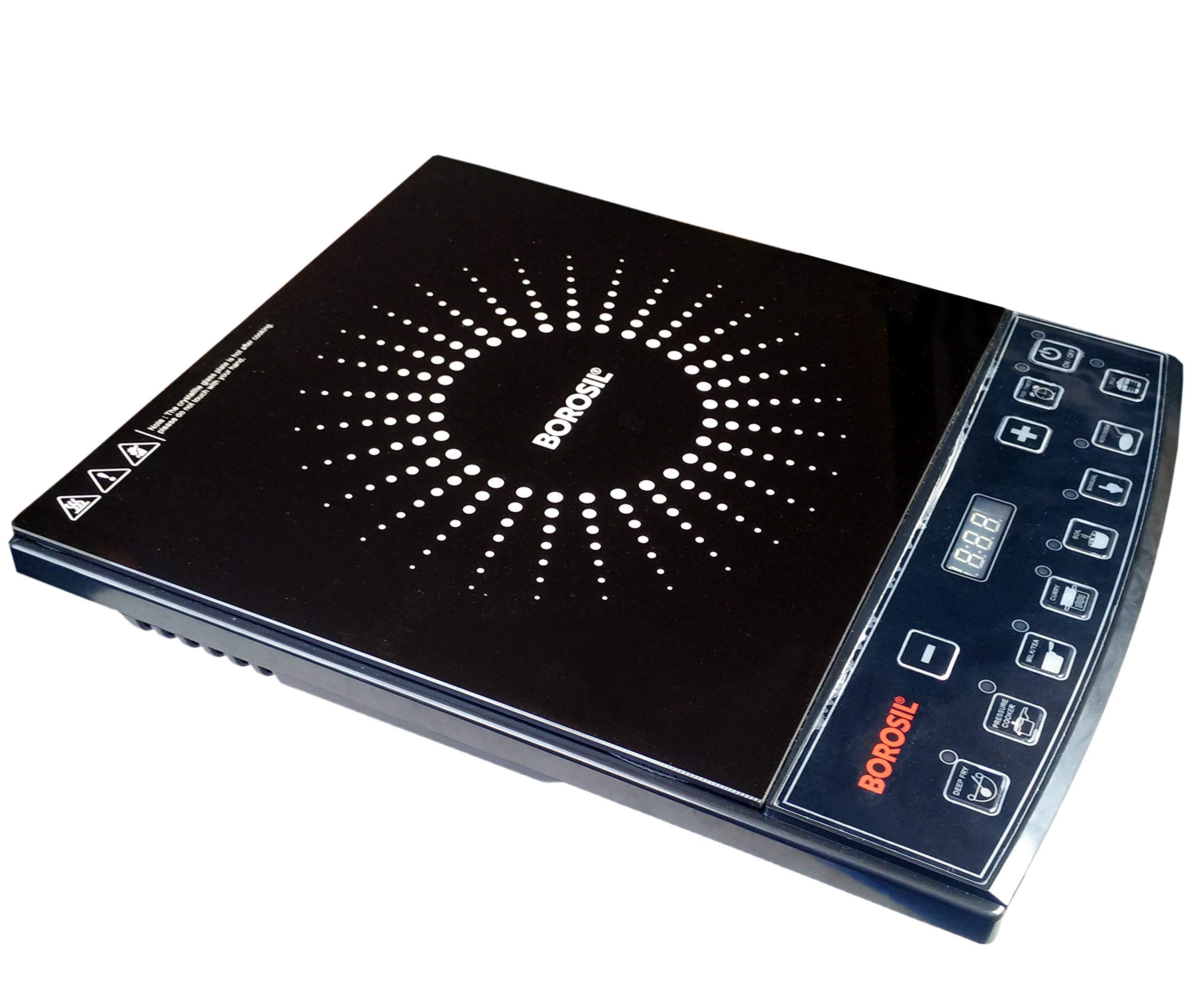 Borosil Smartkook-PC11 Electric Induction Cooktop, Glass Surface, Energy Saving, Flame-free Cooking, Black, 1600W-image-33
