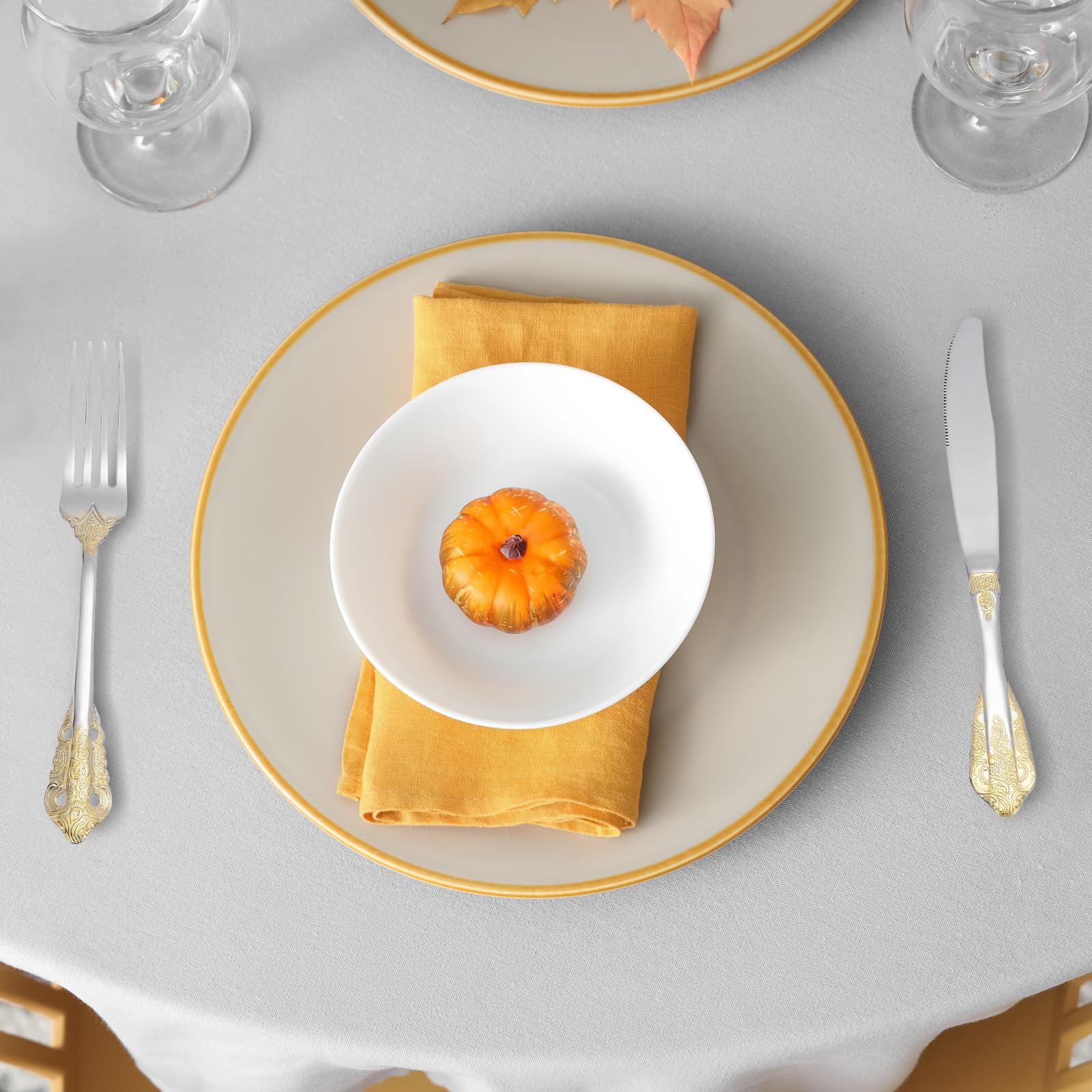 QUARKZMAN 4 Set Edelstahl Besteck Set Silber/Gold Besteck Set Enthält Messer Löffel Gabeln Für Zuhause Küche Restaurant