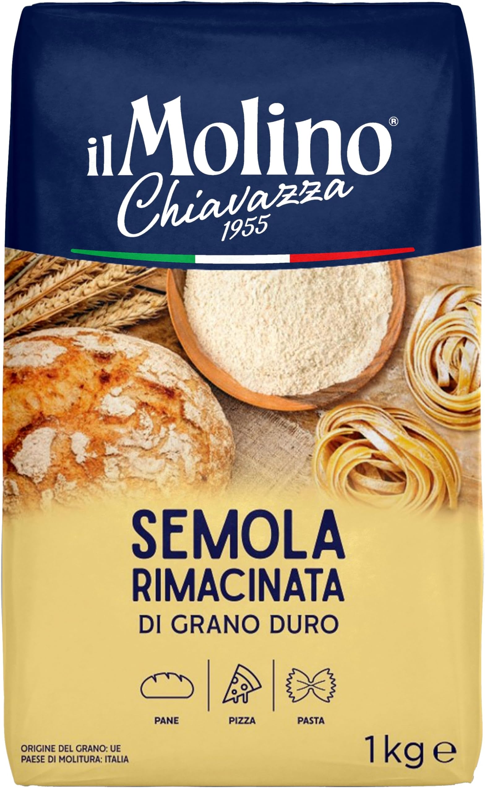 il Molino Chiavazza Semola Rimacinata 1kg | Premium Italian Semolina Flour for Pizza, Breads & Fresh Pasta