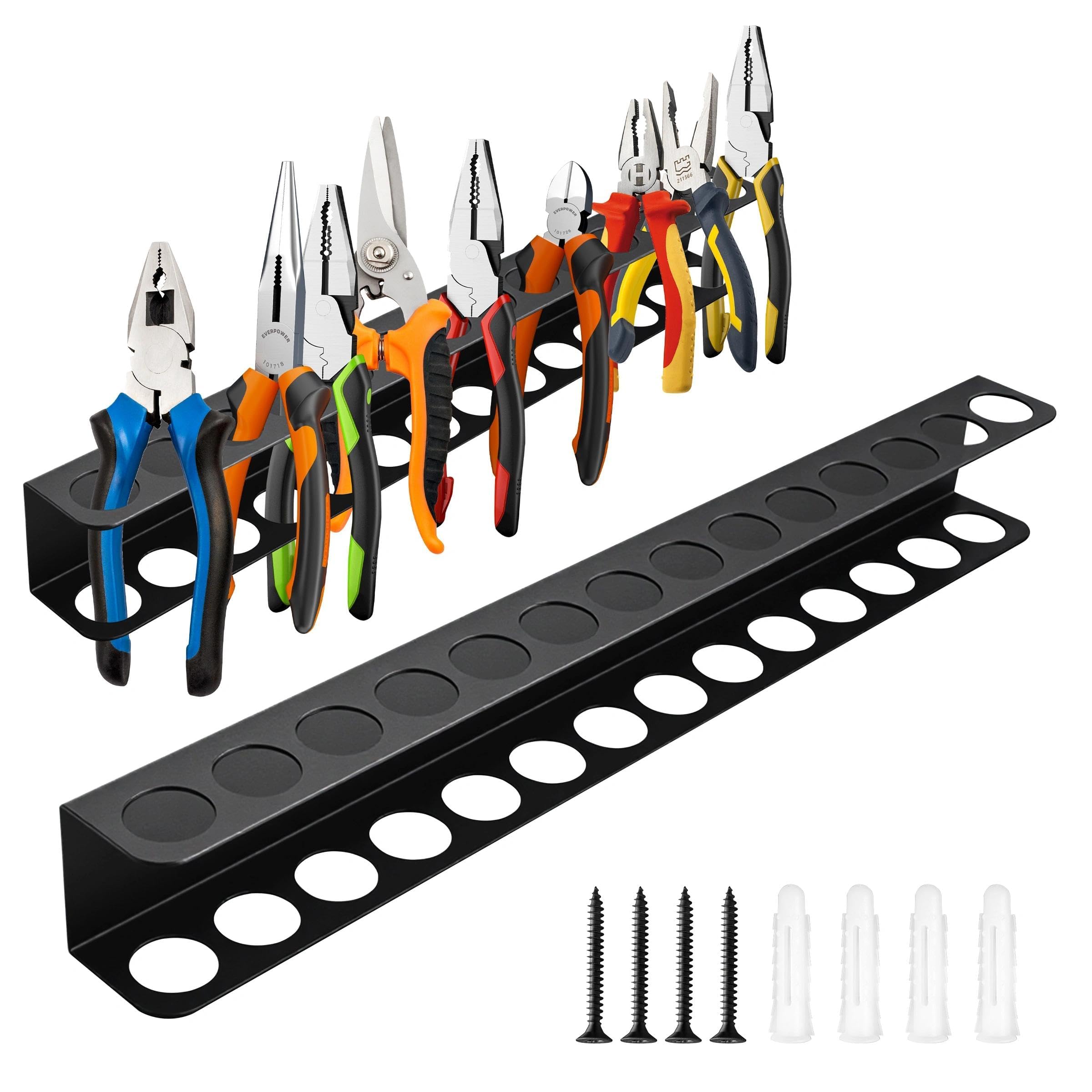 ZHABAYEN 2 PCS Steel Tool Organiser, Wall Mounted Screwdrivers Holder, Tool Racks for Shed Pliers and Screwdriver Organizer for Spanner, Pliers, Wrench