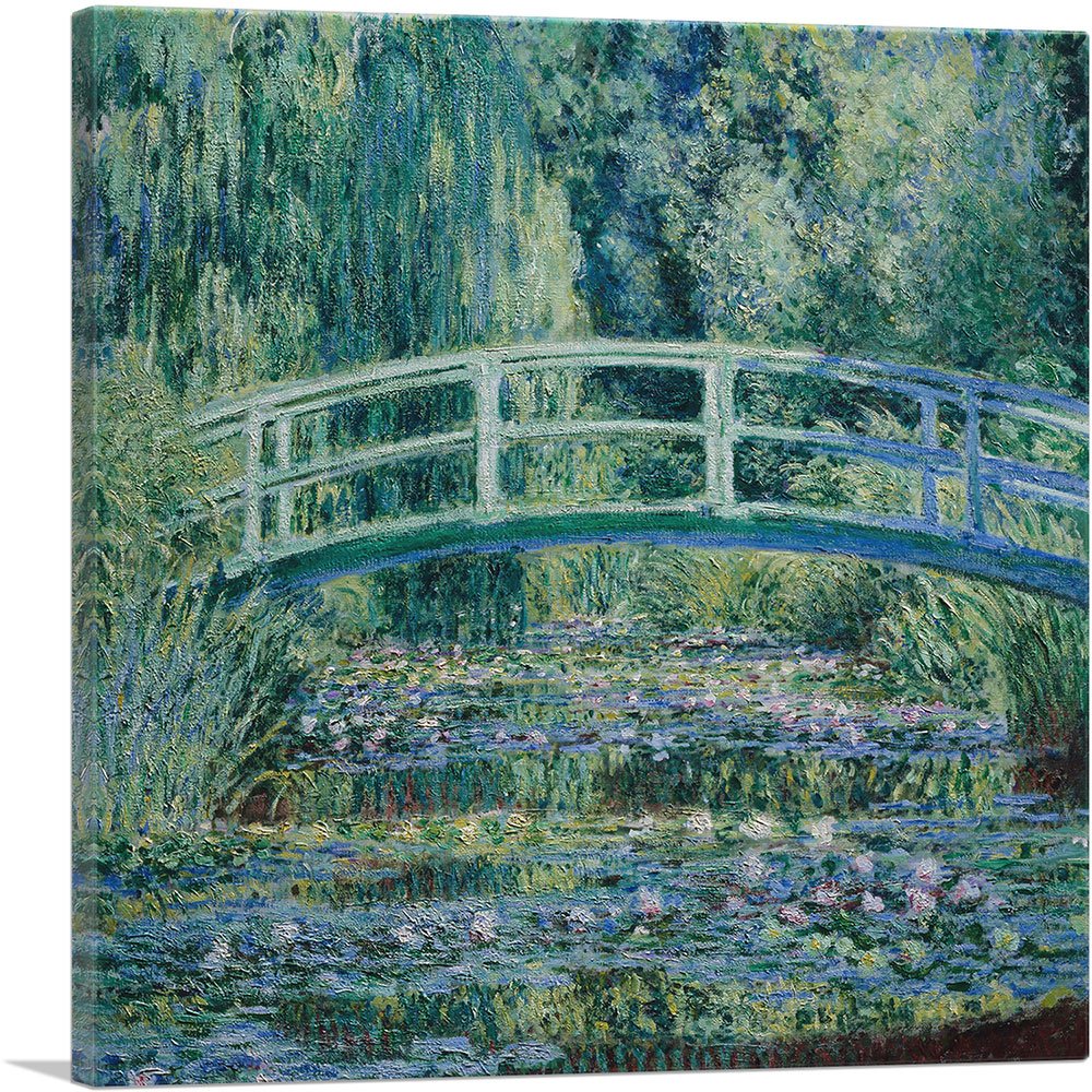 Amazon.com: ARTCANVAS Water Lilies and Japanese Bridge