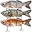 TRUSCEND Easy Catch Swimmax, Magic Noisy Turbulent Wiggling and Vibrating Actions for More Bites, Segmented Swimbait Jointed by Dyneema Strongest Fiber, Top Water Fishing Lures for Family Fishing