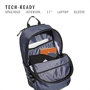 adidas 3-Stripe Classic Backpack for Men and Women, Bag with Laptop Sleeve, Twill Onix Grey/Black/5.0, One Size