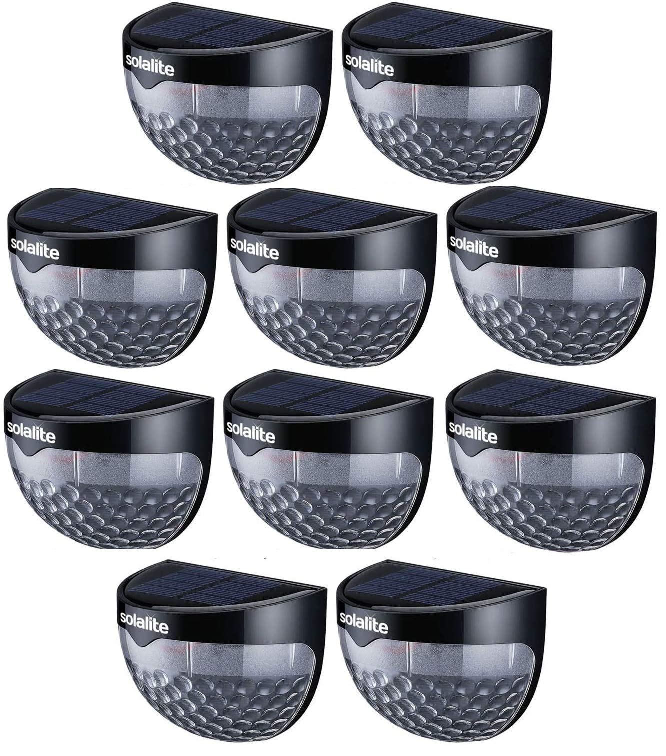 Greenfields Solar Powered Waterproof 6 LED Outdoor Wireless Sensor Fence Light Perfect for Yard, Pathway, Garden, Hall, Driveway, Garage, Stairway, Gate, Wall Patio, Fence (10 Pack)