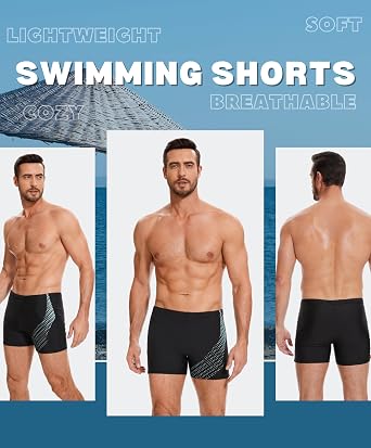 AMZSPORT Swimming Trunks Men, Quick Dry Swim Shorts Beach Board Swimwear