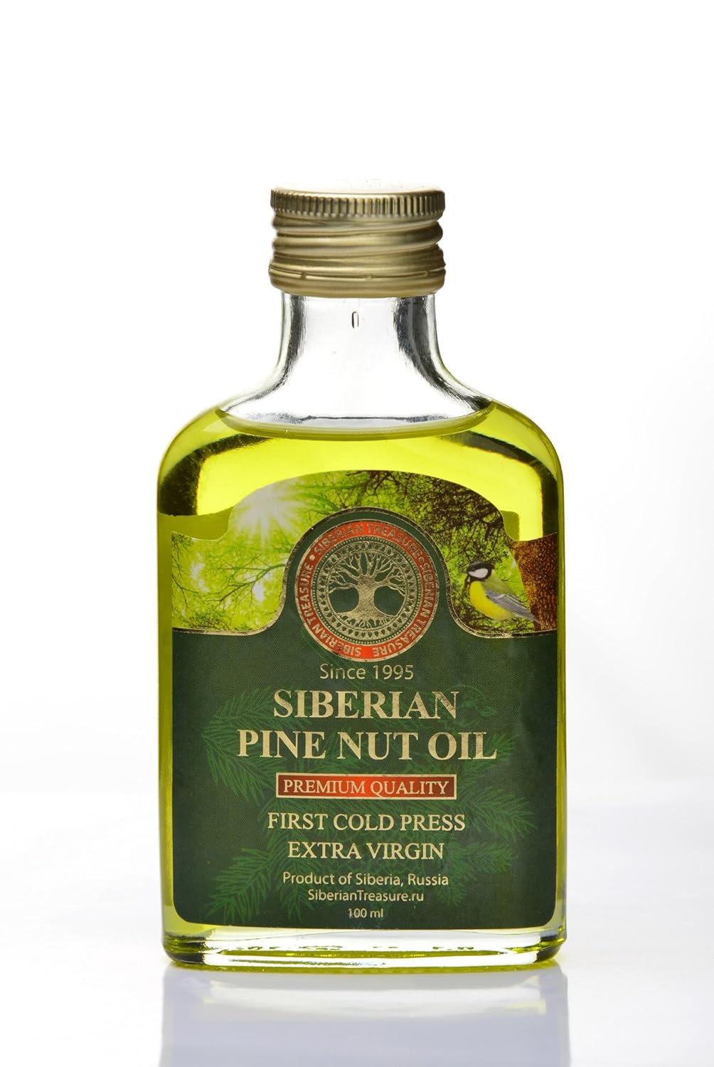 Siberian Pine Nut Oil 100 Ml, Premium Quality, Extra Virgin, First Cold Press – 3.4 Fl Oz (Pack of 2)