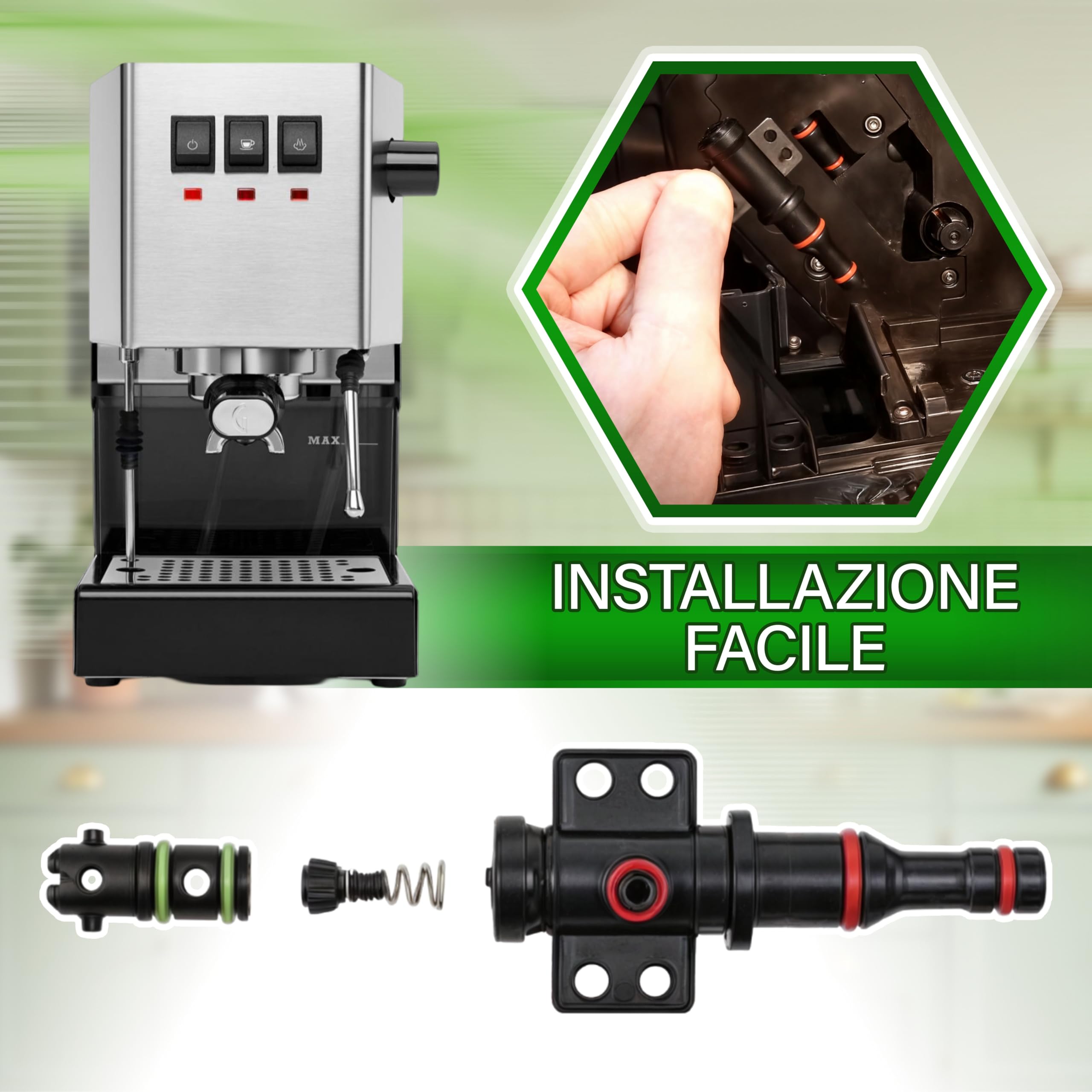 Raccordo Acqua Completo per Macchina Caffè Automatica di Codice Originale 421946011491 421945000221 per Philips per Saeco per Modelli Minuto Moltio Incanto PicoBaristo - Garanzia di 5 Anni - ONIX TECH
