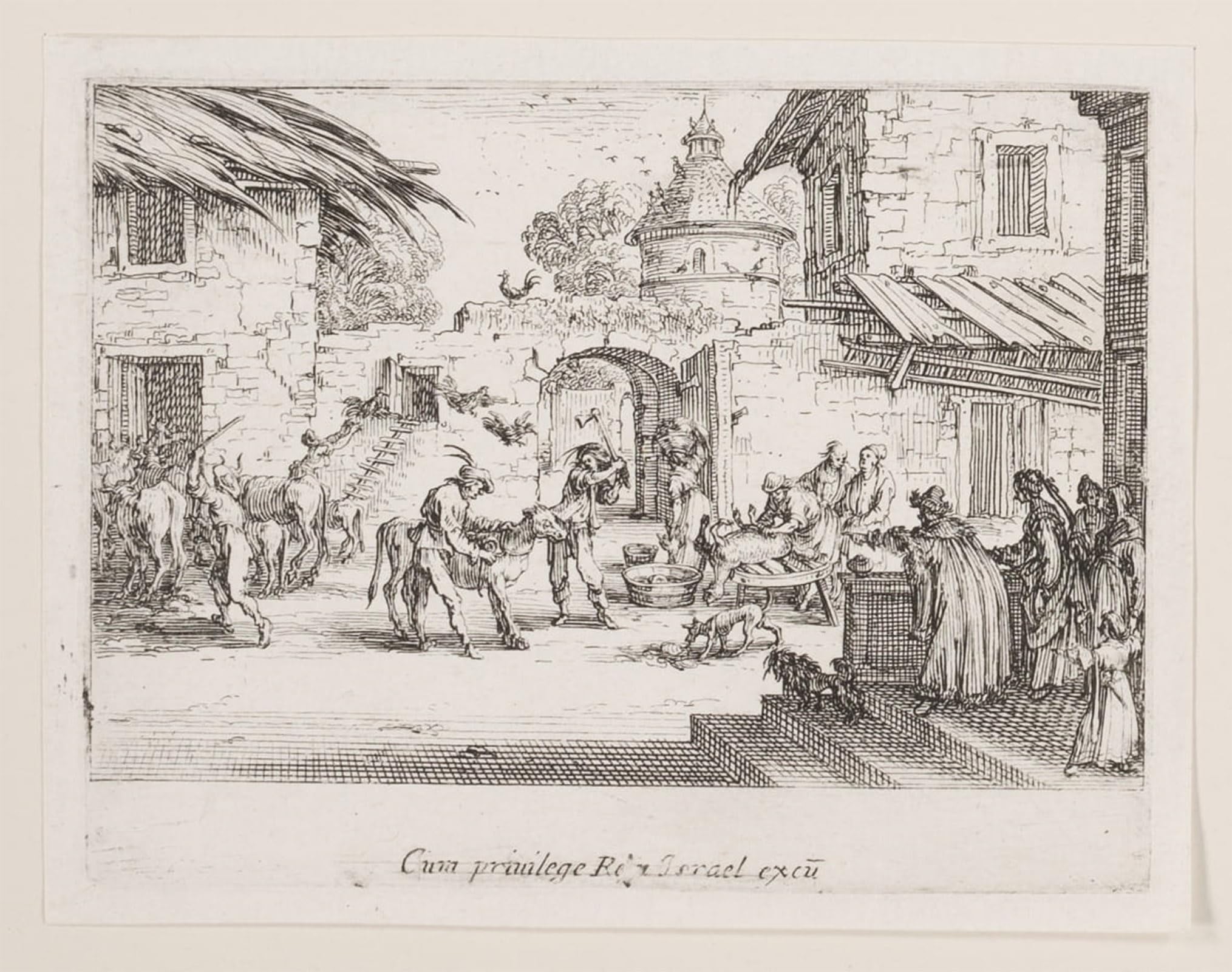 ARTXLXXBN Famous Painting Art Wall Decor Abstract Art Picture on Tue Le Veau Gras by Jacques Callot Animal Pictures for Home Decor 60x90cm