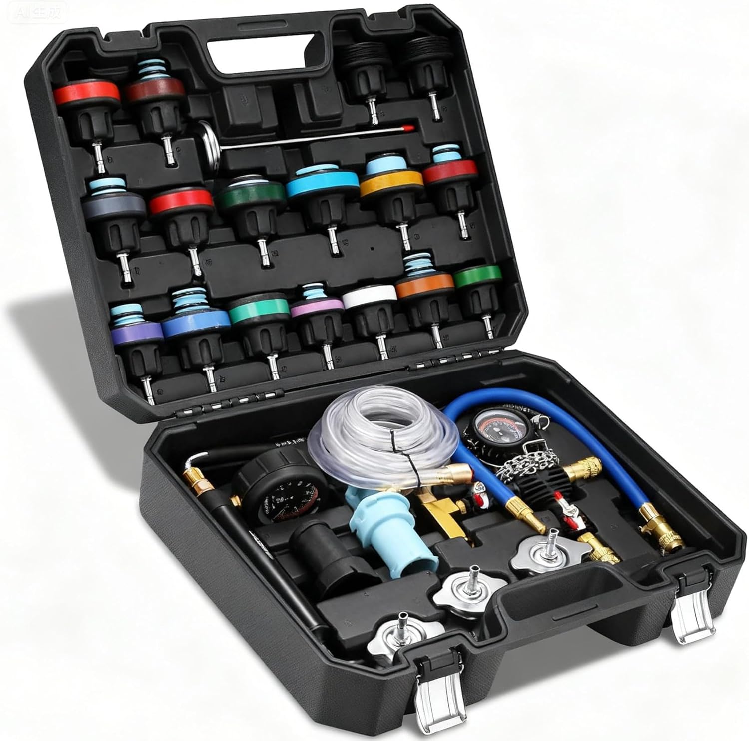 Radiator Pressure Tester & Coolant Vacuum Refill Kit, 28-Piece Universal Tool for Car Truck Cooling System Leak Test & Refill