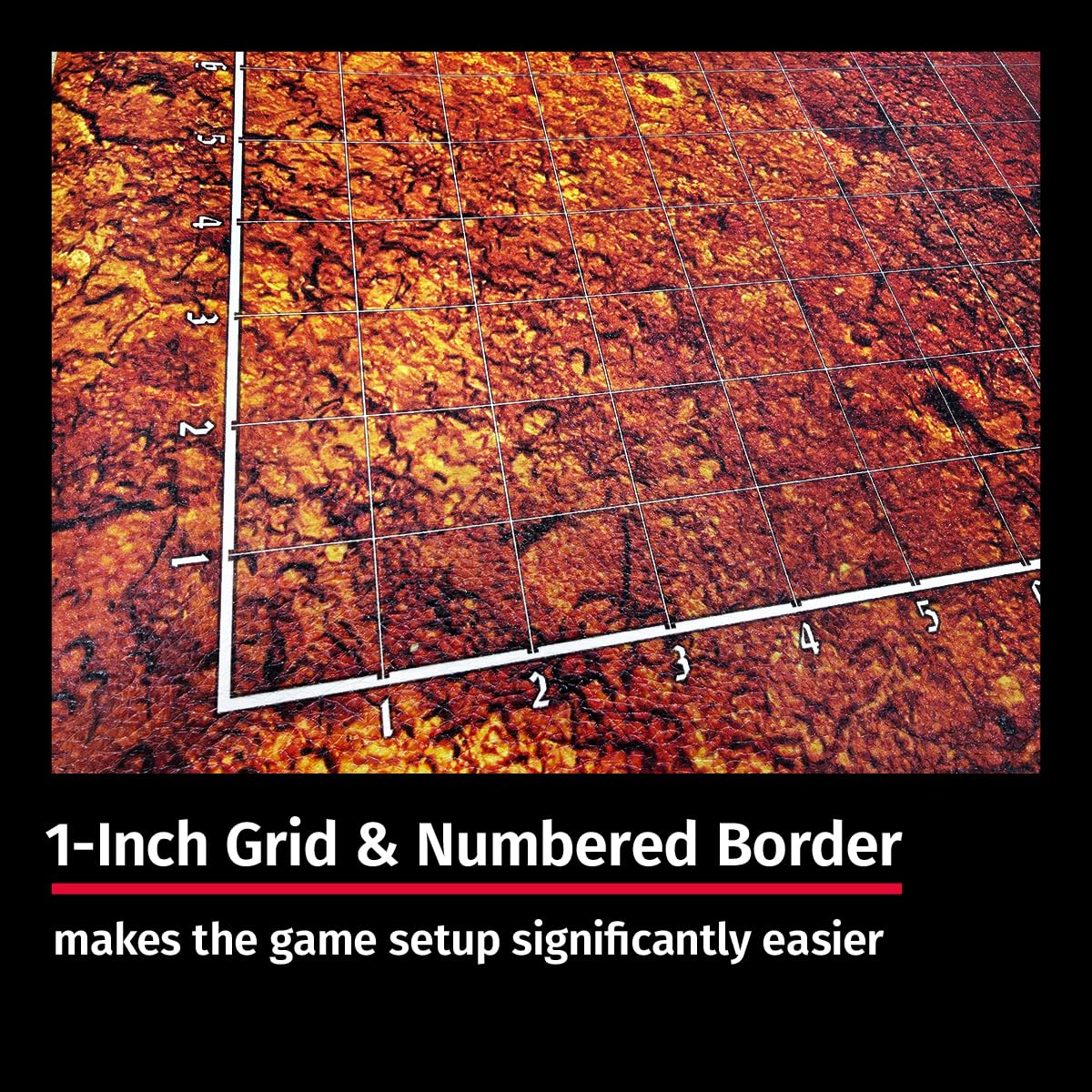 Jucoci Battlemat da tavolo Wargaming 44'' x 60'' con zone di distribuzione WH40K e griglia (Marte)