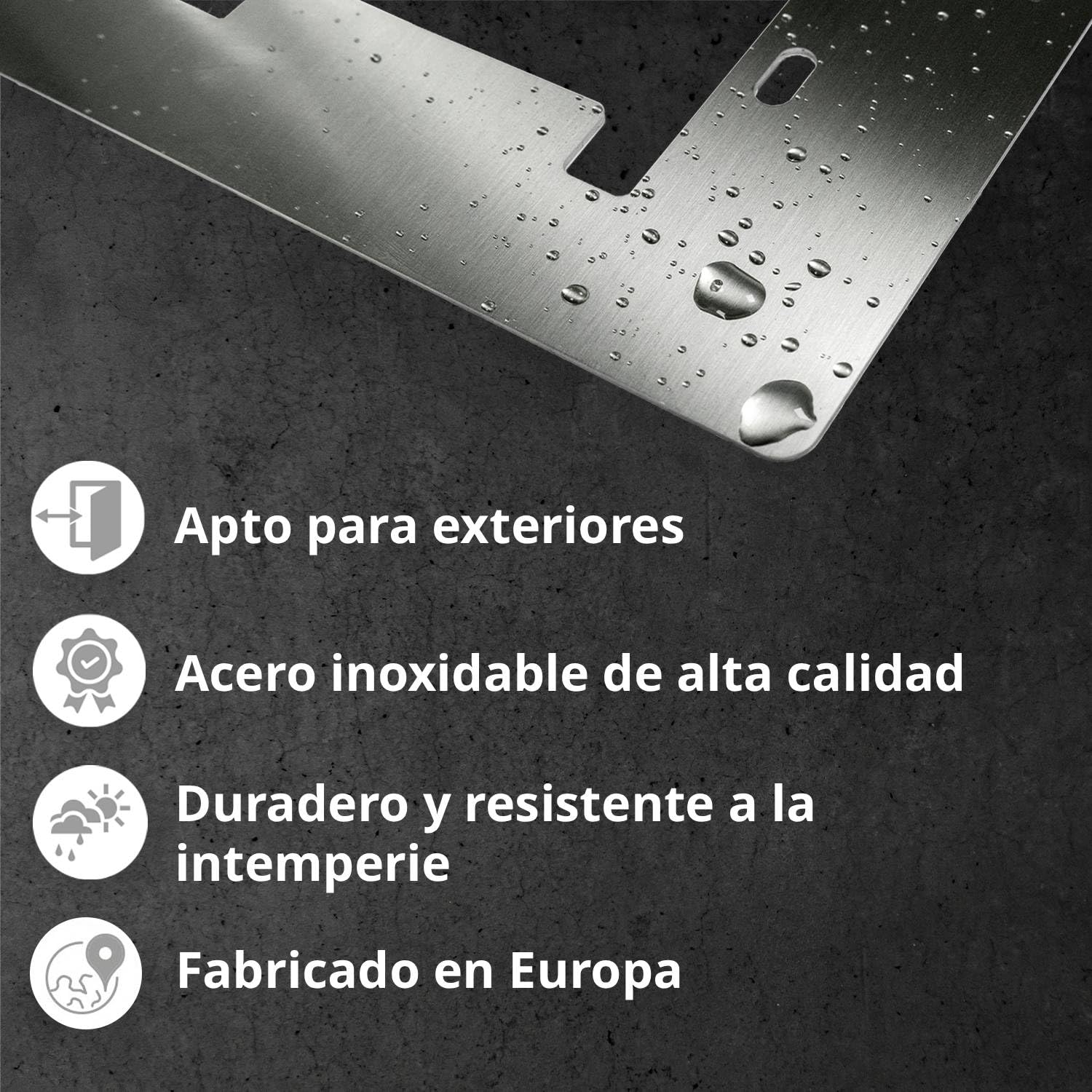 iSecur Placa Compatible con Timbre Ring a batería de Acero Inoxidable I Timbre de vídeo 2.ª generación 3 Plus 4 (2024) I Placa para Timbre I 90 x 160 mm I Placa para estación de Puerta I az167