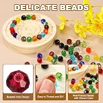 PATIKIL 8mm Perles rondes en cristal, 100 Pcs Perles de boule facettées en verre Perles d'espacement pour la fabrication de bijoux Bracelet Collier Boucles d'oreilles Chimes à vent Artisanat, Rouge