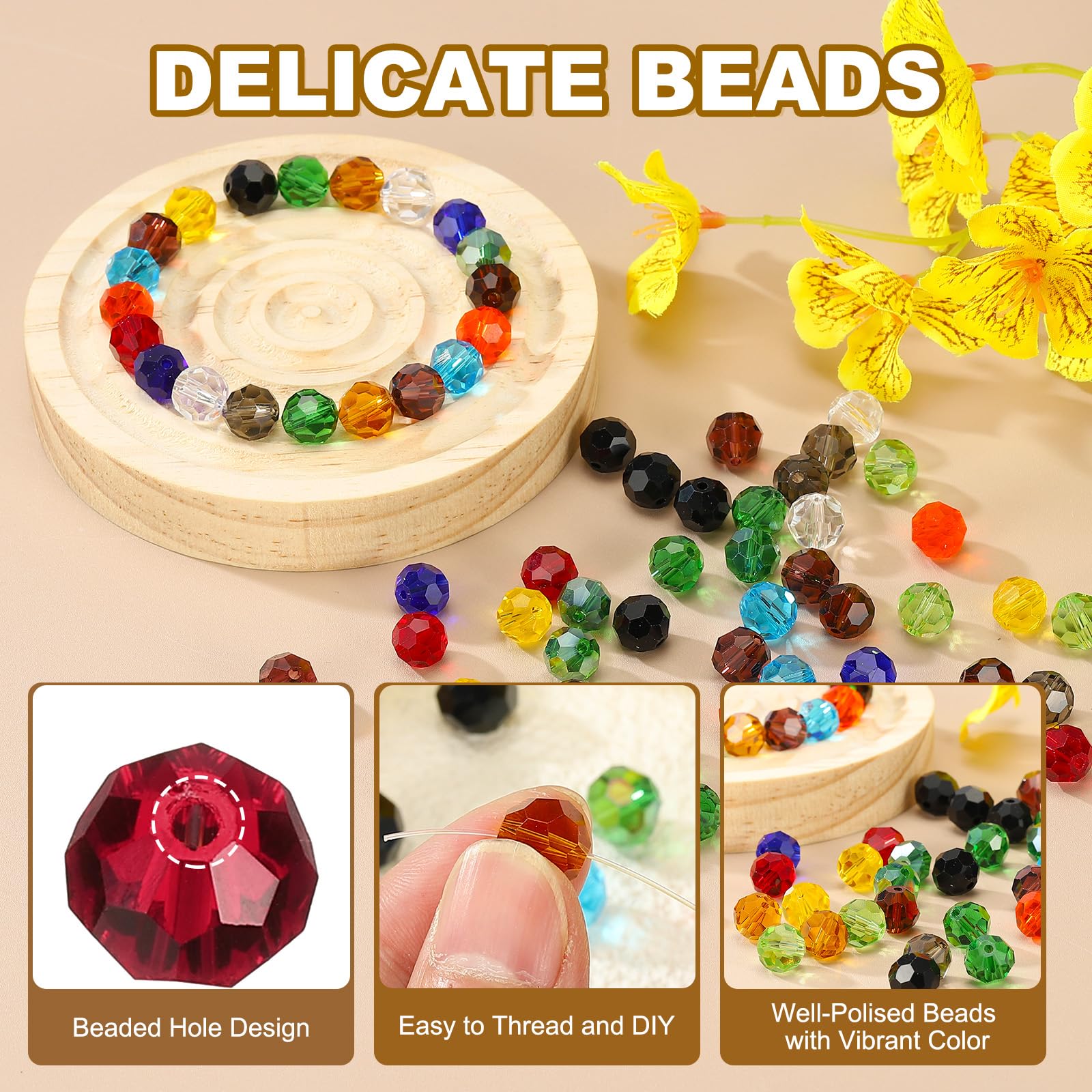 PATIKIL 10mm Round Crystal Beads - Image 3
