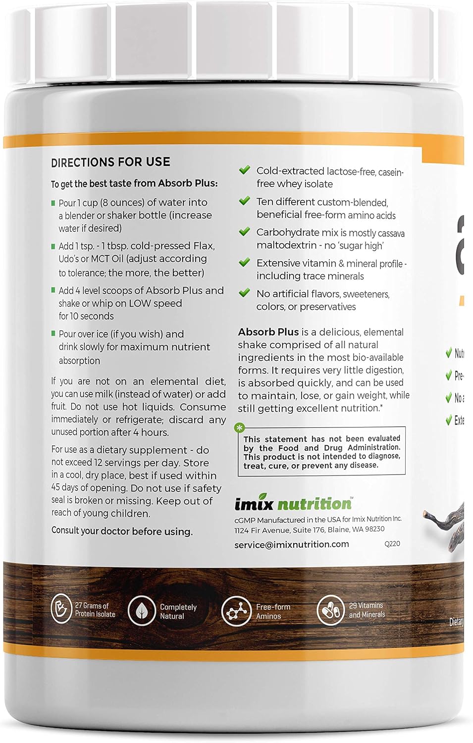 Absorb Plus Isolate Protein – Suplemento dietético para mejorar la ...