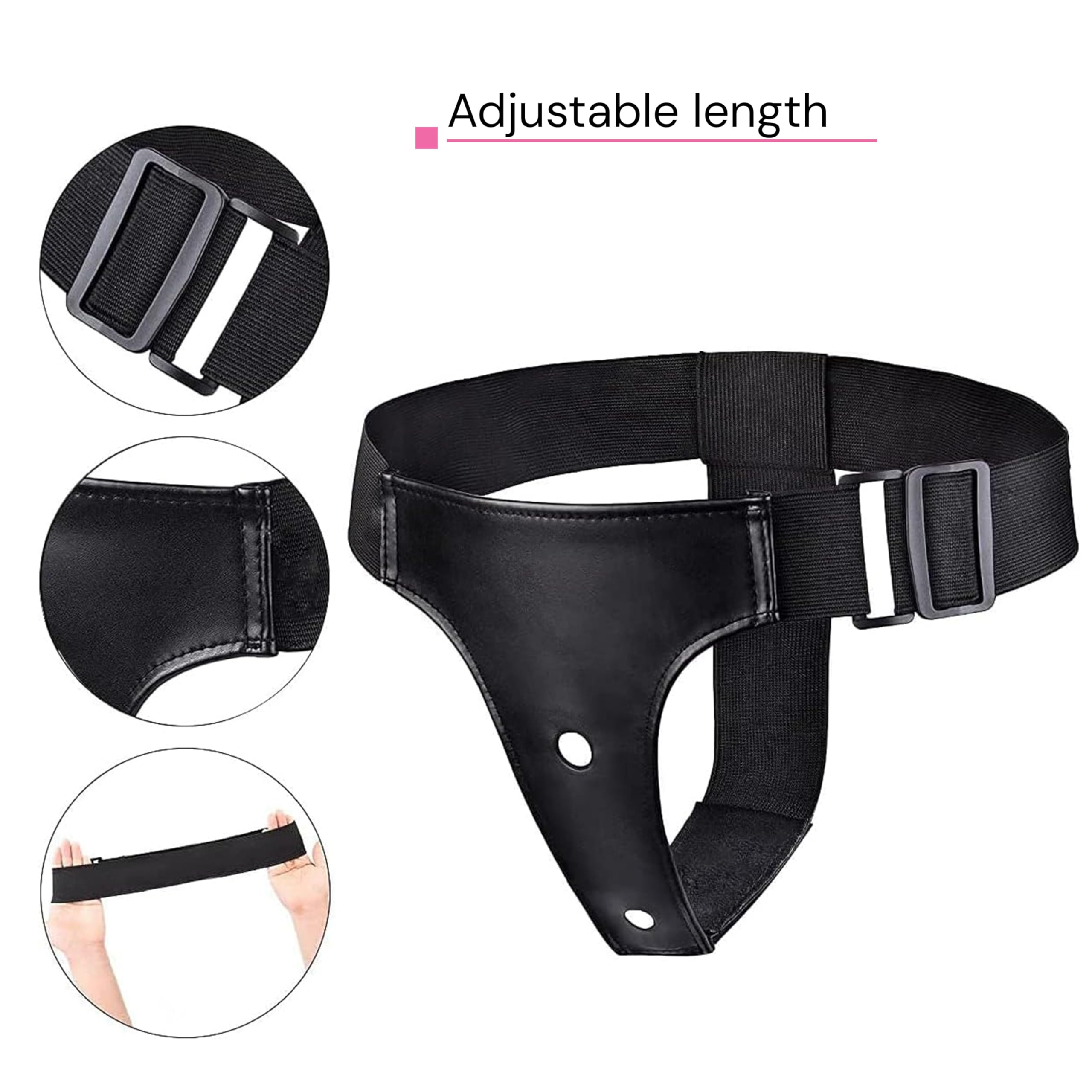 FOPS Strap-On Doppio per Coppie – Doppia Penetrazione con Dildo Nero 19 cm & 16 cm Regolabile fino a 110 cm Giocattolo Sexy per Donna D57