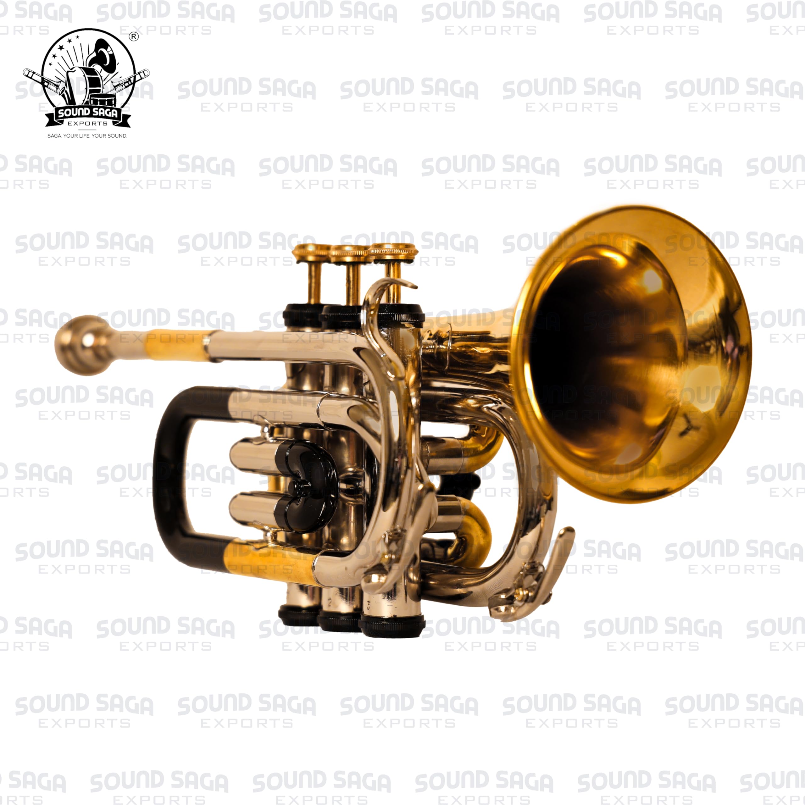 Instrumento de latón para trompeta de bolsillo Bb | Instrumento hecho a mano con precisión | Ideal para estudiantes, orquesta, conciertos y principiantes | Boquilla y funda de transporte dura incluida