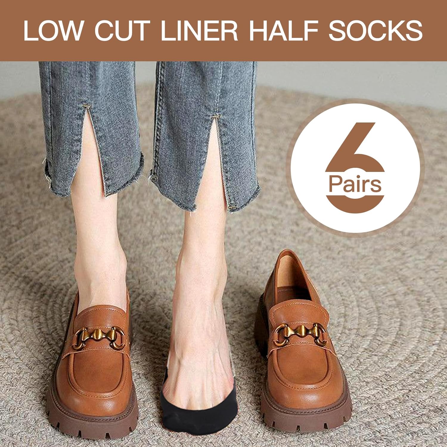 Yilanmy 6 Pairs Toe Topper Socks Women with Invisible Sling Back, No Show Liner Socks for Women Low Cut Toe Covers for Heels - Image 2