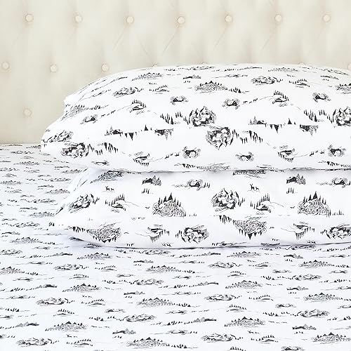 Elegant Comfort Juego de sábanas ultrasuaves de franela de 100% algodón turco, 4 piezas, sábanas de franela de Navidad navideñas, cálidas y