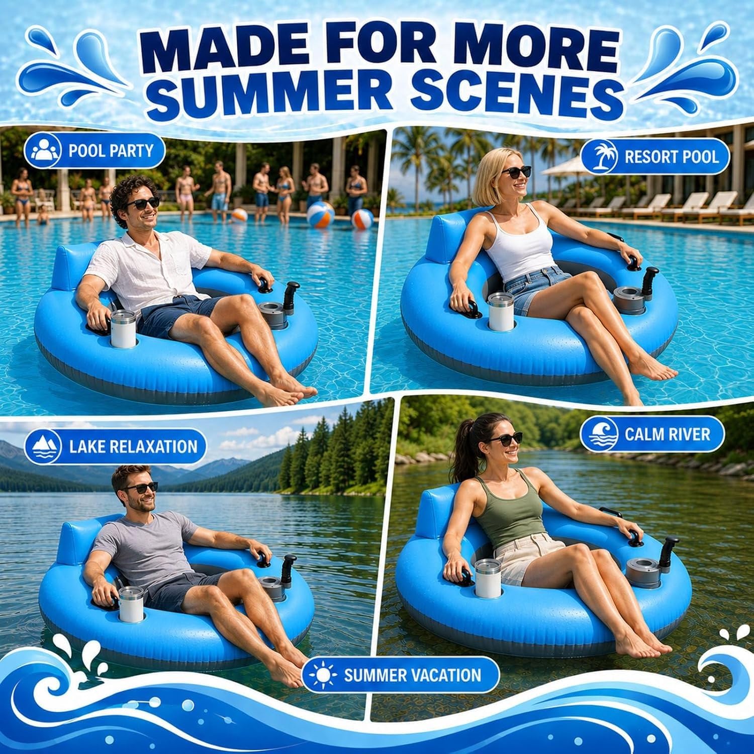 Bouée électrique Gonflable pour La Natation Fauteuil Gonflable pour Piscine