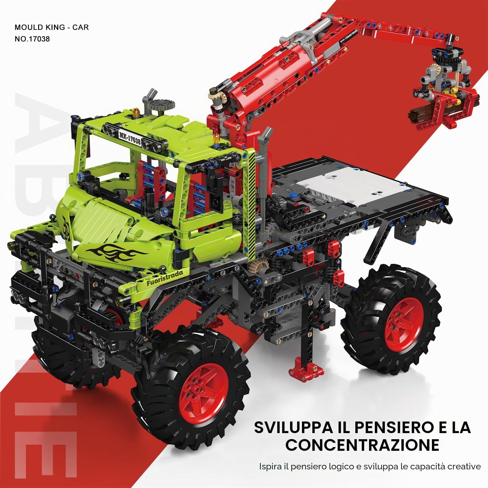 Mould King Kit di costruzione per fuoristrada fuoristrada, modello 2002 pezzi STEM giocattolo per ragazzi a partire dai 14 anni e adulti, kit tecnico (17038)