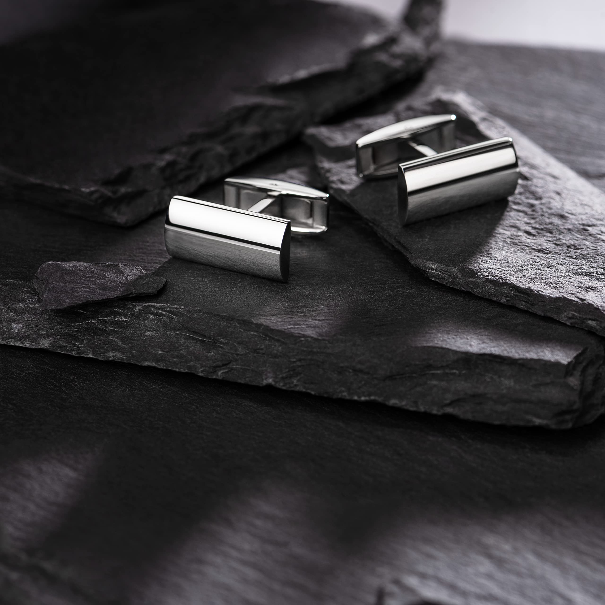 Boutons De Manchette Colibri Polaris Pour Homme - Acier Poli/Satiné/bronze à canon - Boutons De Manchette Design Avec Fermeture Arrière Pivotante - Coffret Cadeau
