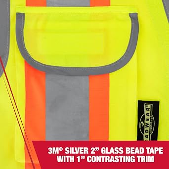 Radians Womens Womens Standard Hi-vis Green Class 2 Heavy Woven Two Tone Engineer Vest