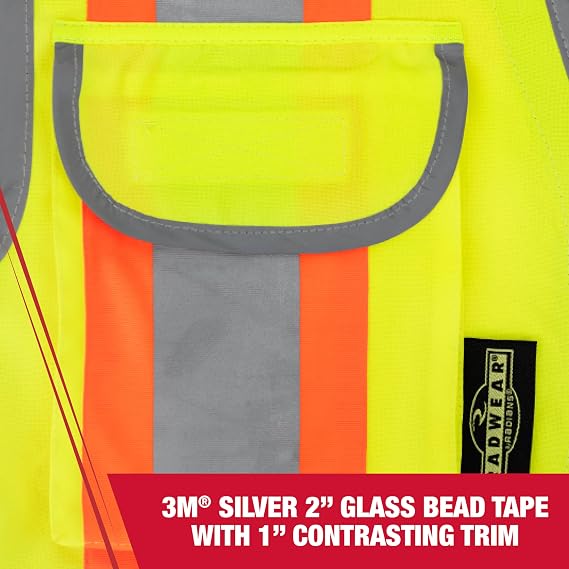 Radians Womens Womens Standard Hi-vis Green Class 2 Heavy Woven Two Tone Engineer Vest