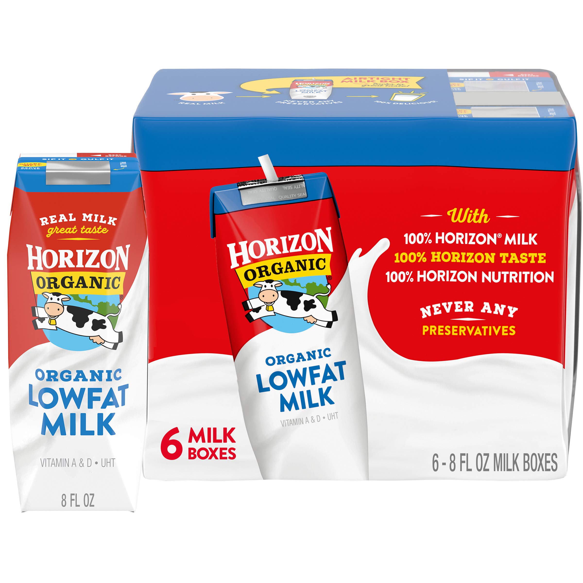 Horizon Organic Shelf-Stable 1% Low Fat milk Boxes, 8 oz., 6 Pack