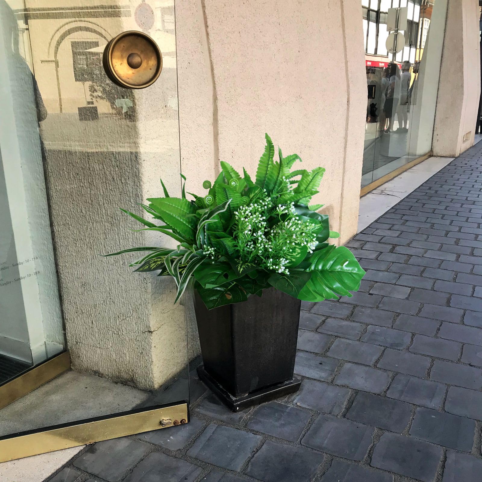 15 piante artificiali fiori per esterni, resistenti ai raggi UV, in plastica, per la casa, il giardino, steli di fiori finti per vaso, finestra, portico, cesto da appendere