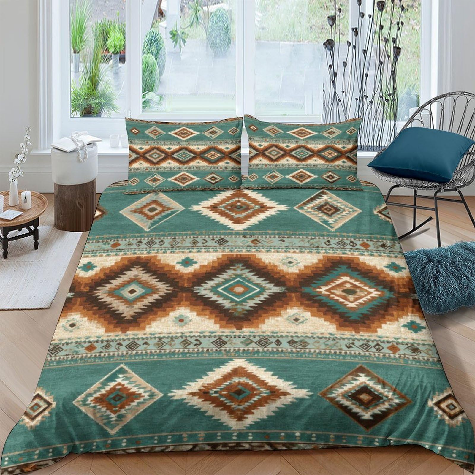 Ctjqhvkz Style-1 3D Printed Geometric Ethnic Fitted Sheet Microfiber Soft Breathable Aztec Tribal Mattress Cover For Bedroom Dorm Decor Single（135X200cm）