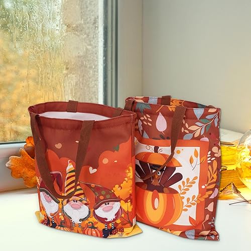 Miniatura 4 de Bolsas de lona Waline - Bolsas de regalo y compras de comestibles Happy Fall, 13.4 x 15.8 pulgadas