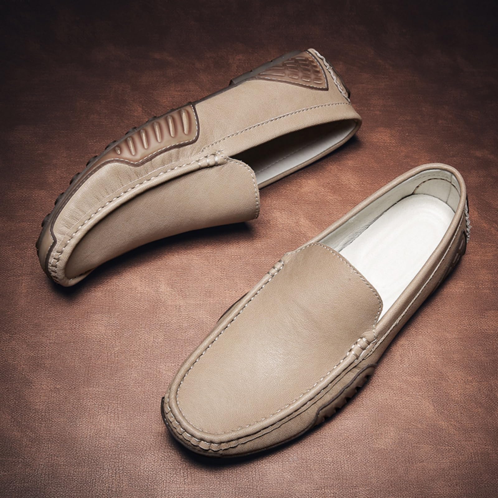 Hixingo Scarpe da Guida da Uomo in Pelle