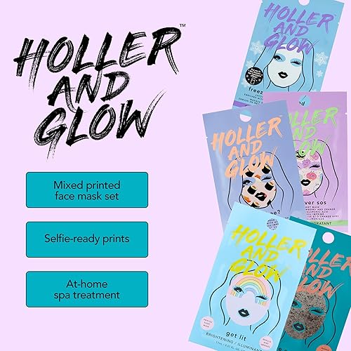 Miniatura 2 de Holler and Glow Full On Juego de mascarillas faciales de 5 piezas (valor de $19.95)