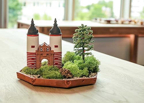 Miniatura 2 de Colección de casas y pueblos de cerámica – Portavelas de pueblo navideño hecho a mano, decoración de habitación, hecho a mano, coleccionable, casa